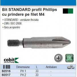 Bit STANDARD      COBIT  profil PH cu prindere pe filet M4