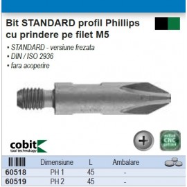 Bit STANDARD   COBIT  profil PH cu prindere pe filet M5
