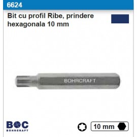 Bit cu profil Ribe  BOHRCRAFT  prindere hexagonala 10 mm Forma C10