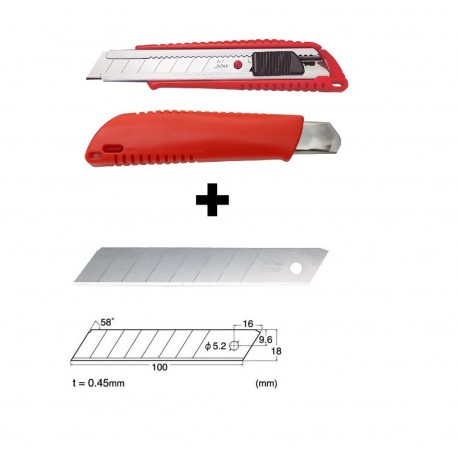 Set CUTTER/CUTIT UTILITAR MEDIU CU LAMA DE 18MM +10 lame de schimb NT CUTTER + PLACA DE TAIERE HOBBY/CRAFT, A4 - NT CUTTER