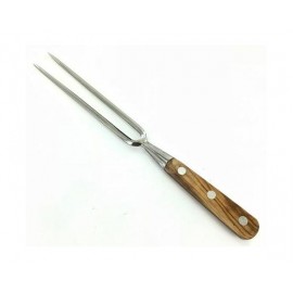 Furculita baioneta, lungime 17cm, maner din lemn de maslin, Sabatier Authentique - Olive.
