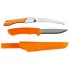 CBS134 Set Cutit Bushcraft Orange Si Fierastrau pliabil bushcraft/camping Silky Gomboy curbat 210mm cu 8dinti/30mm