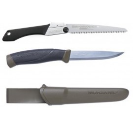 CBS140 Set Cutit Mora Companion MG (C) Si Fierastrau pliabil bushcraft/camping Silky Gomboy 210mm cu 10dinti/30mm