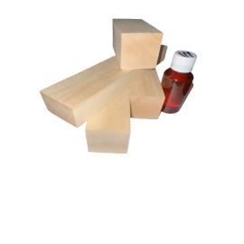Set 5 blocuri din lemn de tei pentru cioplit + 50 ml ulei in