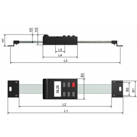 Scală vernier digitală de 400 mm pentru montaj vertical, WABECO