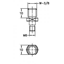 Convertor Ext. M6 x BSW 3/8 - L10 NOGA