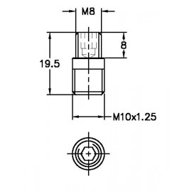 Convertor  Ext. M10 x 1.25 x M8 NOGA