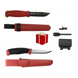 Cutit Morakniv Garberg Dala Red, lama otel carbon + CADOU kit supravietuire si cutit Companion Dala Red