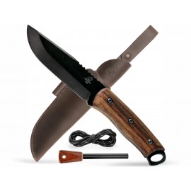 BSH4 Dusk Cutit bushcraft din otel carbon cu tija fero si teaca piele, BeaverCraft